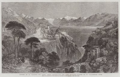 Convento de La Madonna del Sasso, acima de Locarno, no Lago Maggiore, da Exposição da Sociedade de Pintores em Água-Cores de William Harding Collingwood Smith